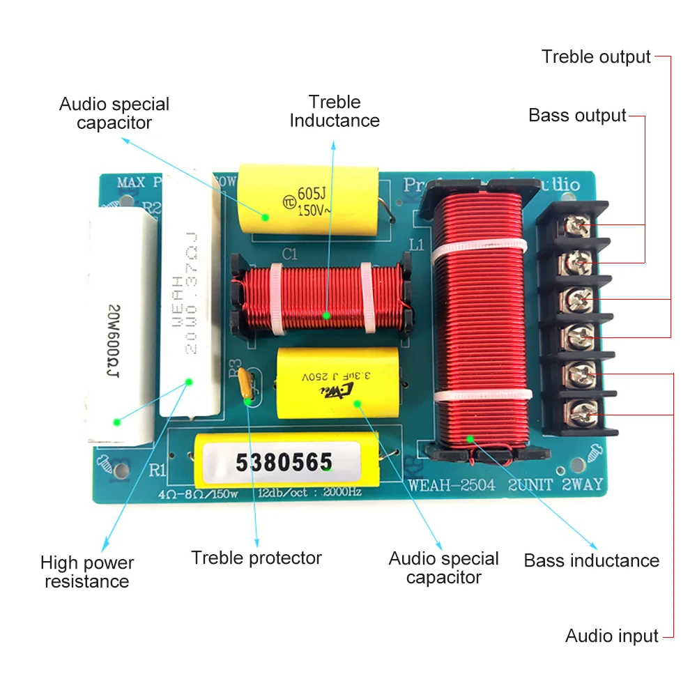 AIYIMA 150W ครอสโอเวอร์2 Way Treble วูฟเฟอร์ลำโพงวิทยุความถี่ Divider Filter โฮมเธียเตอร์2 Way Crossover เสียง DIY