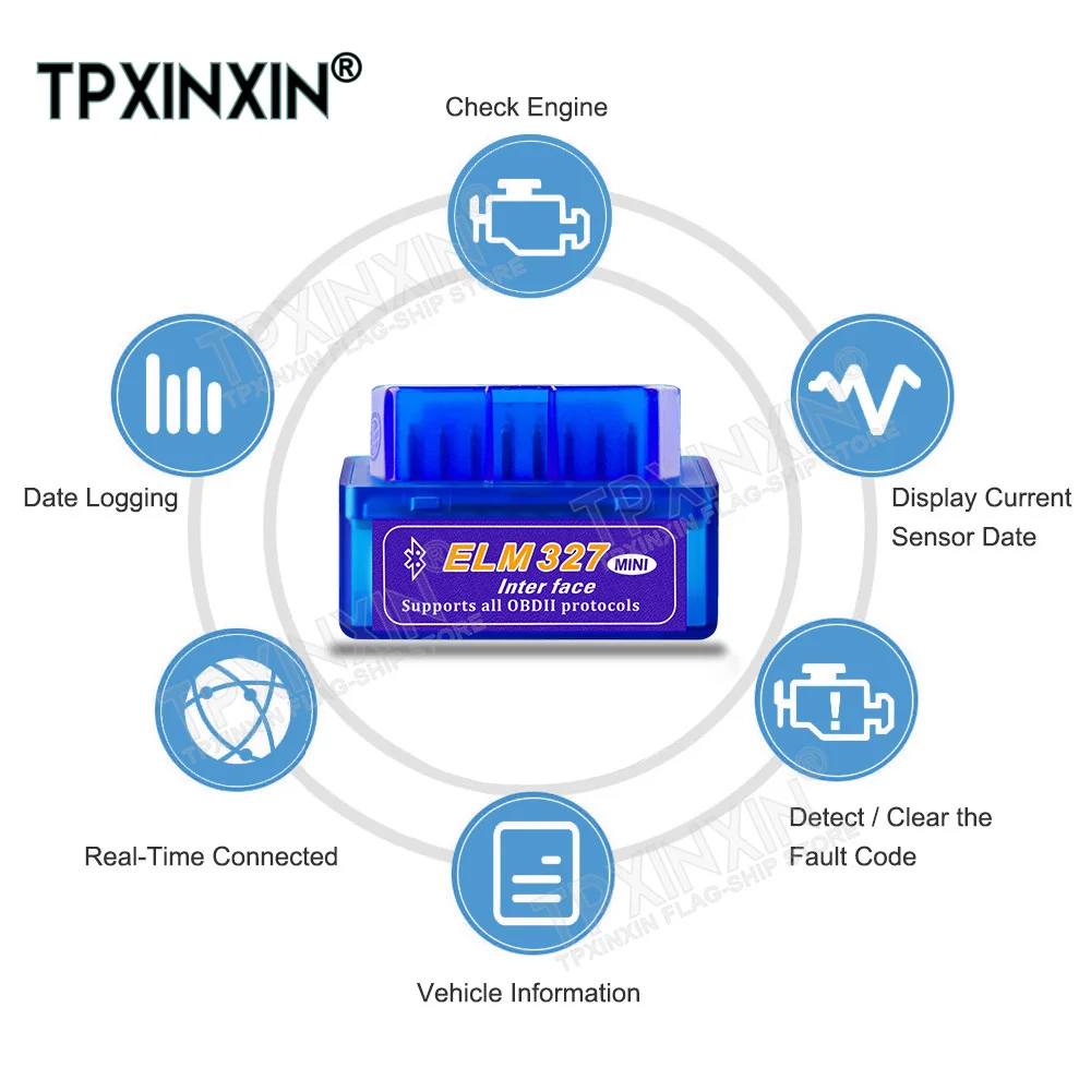 ELM327 Mini V2.1 Bluetooth Detector OBD Bluetooth Car Malfunction Detector OBD2 Car DiagnosticTool For Android/Windows