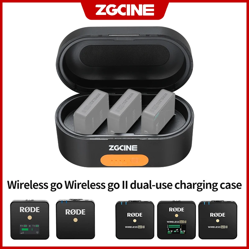 Charging Case Box For Rode Wireless GO I II Microphone with 3400mAh Built-in Battery Portable Fast Charging Power Bank