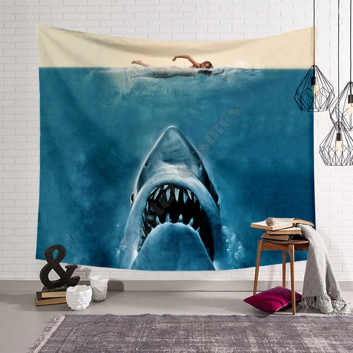 

Shark Wall Tapestry 3D Printed Tapestrying Rectangular Home Decor Wall Hanging