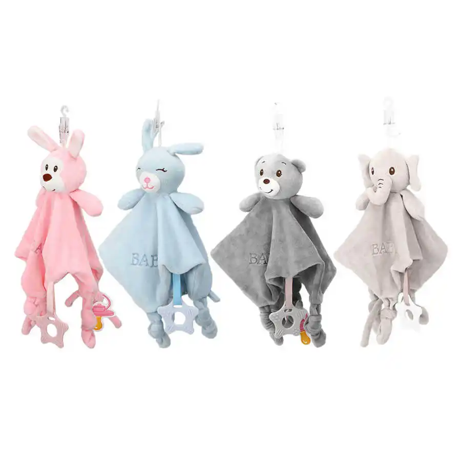 Newborn Comforter Plush Toy Soothing Baby Animal Handkerchief Soft Baby Towel Blanket Stuffed Toys for Children Appease Towel