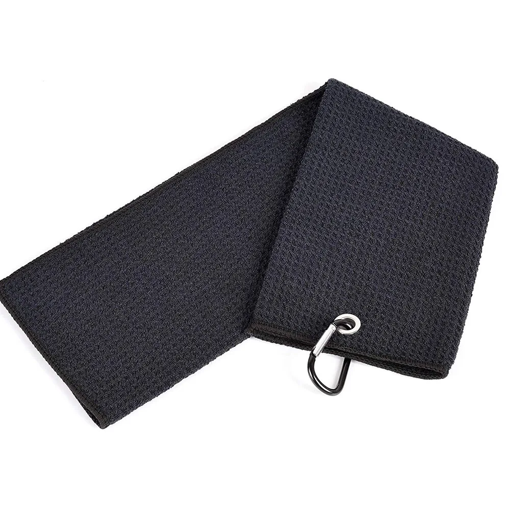 Golf Towel Premium Microfiber Fabric Waffle Pattern Heavy Duty Carabiner Clip golf accessories