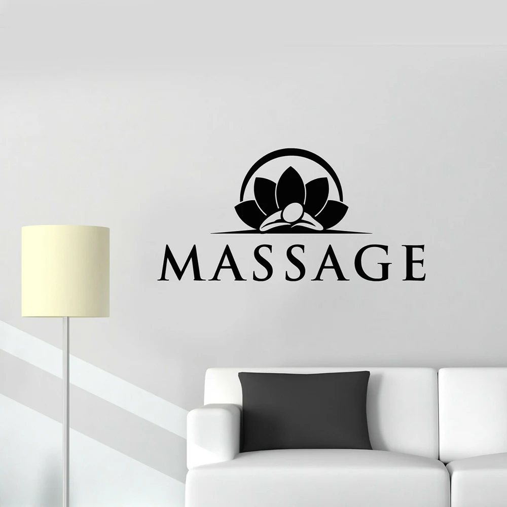 Massage Vinyl Wall Decal Spa Salon Relaxing Therapy Health Wall Stickers Bathroom Bedroom Decor Accessories Self-adhesive W125