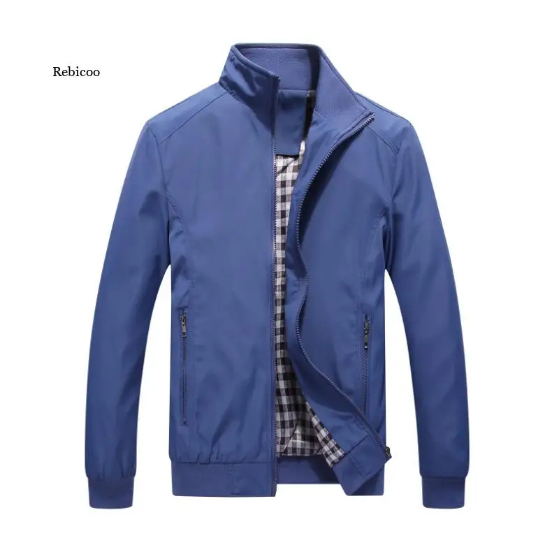 Quality Bomber Solid Casual Jacket Men Spring Autumn Outerwear Mandarin Sportswear Mens Jackets for Male Coats Xxs-5Xl