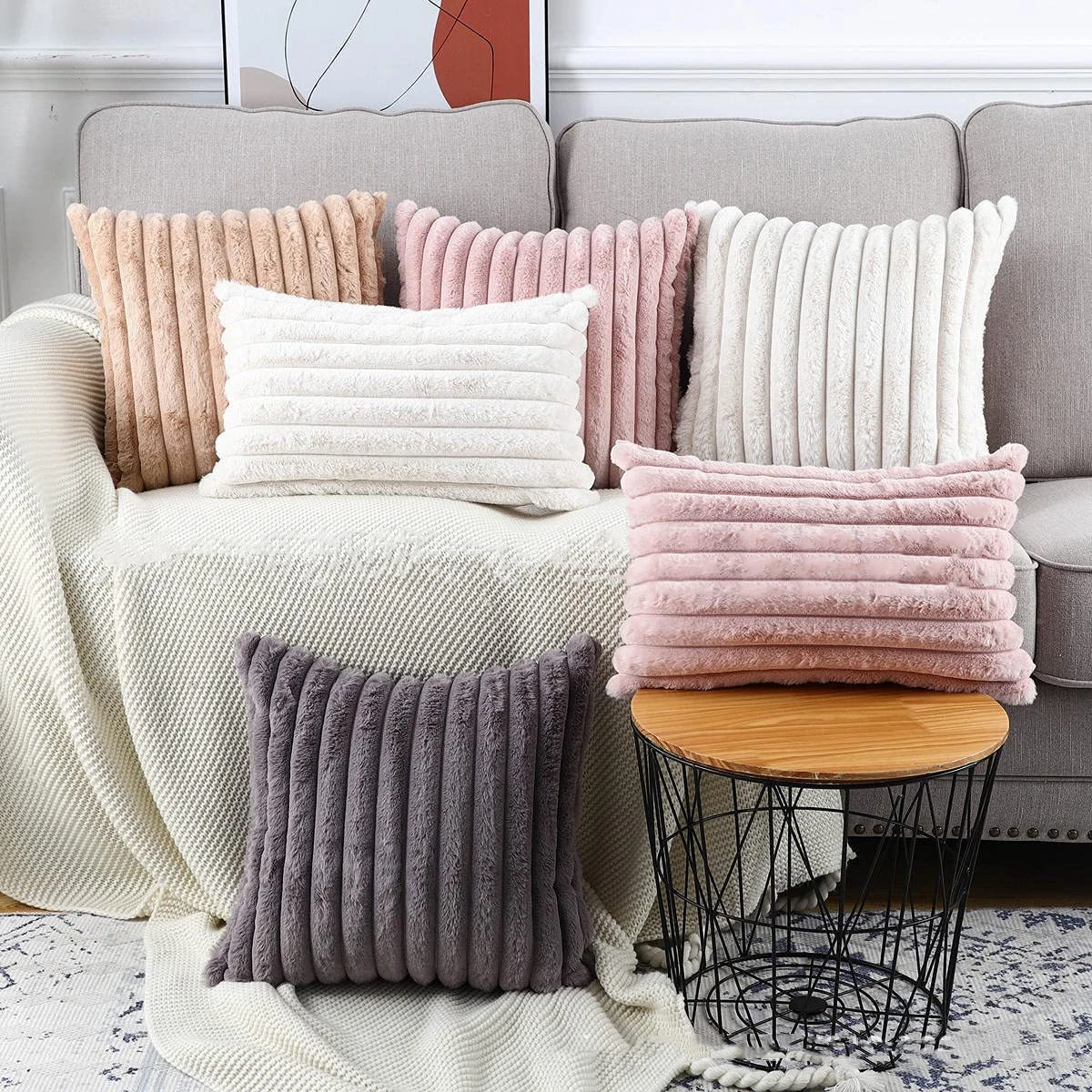 

Soft Plush Fur Pillow Cover 45x45cm 30x50cm Decorative Pillow Case for Sofa Decor Pillows Cover for Bed Luxury Fur Cushion Cover