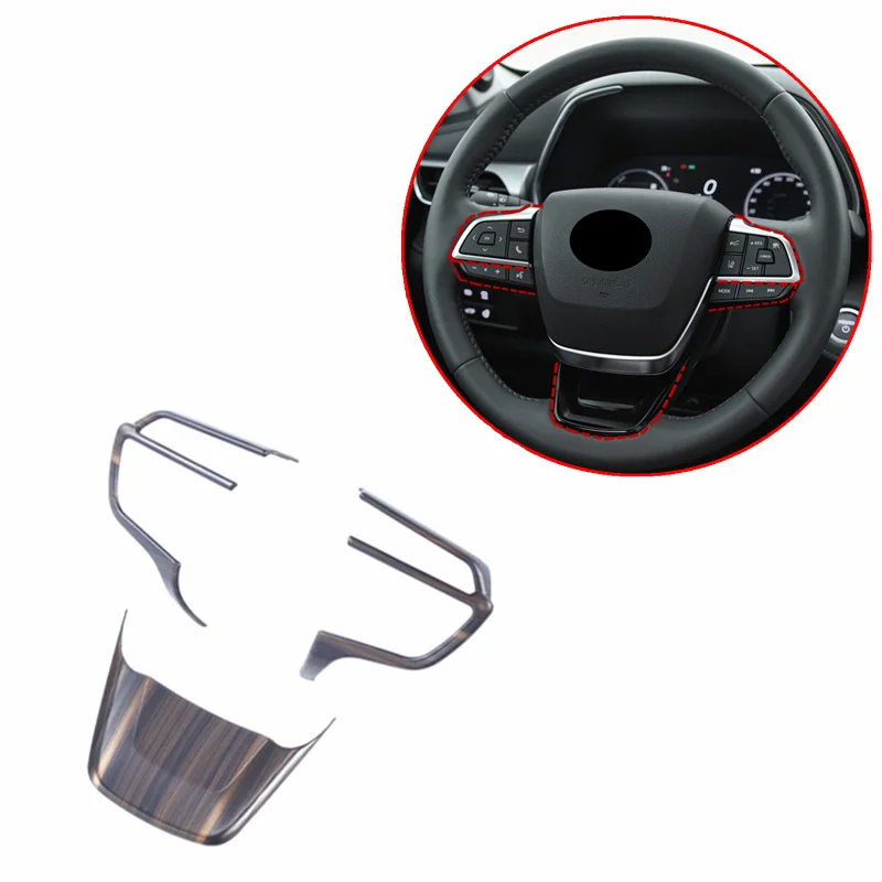 For Toyota Sienna XL40 2021 2022 Accessories New Fashion ABS Mahogany Steering Wheel Trim Cover Interior Decoration CN Origin