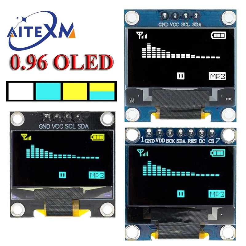 0,96-calowy moduł wyświetlacza IIC Serial White OLED 128X64 I2C SSD1306 12864 LCD Screen Board GND VCC SCL SDA 0.96\