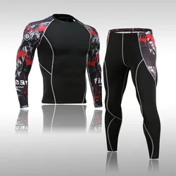 Men's Ski Thermal Underwear Sportswear Compression Suits Training Exercise Jogging Sports Fitness Running Workout Gym Tights