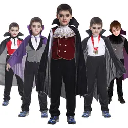 Umorden Karneval Party Halloween Kinder Kinder Graf Dracula Gothic Vampir Kostüm Fantasia Prinz Vampir Cosplay für Jungen Jungen