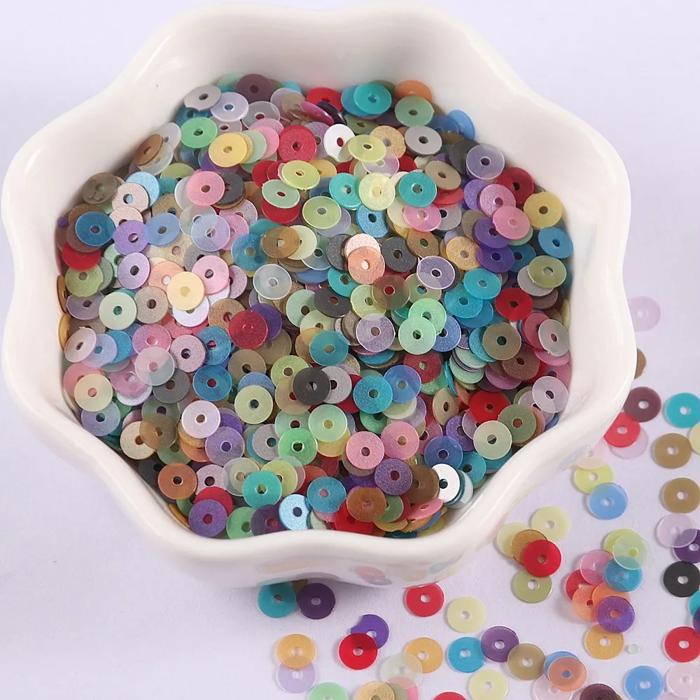 4000pcs 2mm 3mm 4mm Oil Stained Matt Sequins Flat Round Loose Sequins Confetti Glitter Flakes Craft Sewing Clothes Decoration