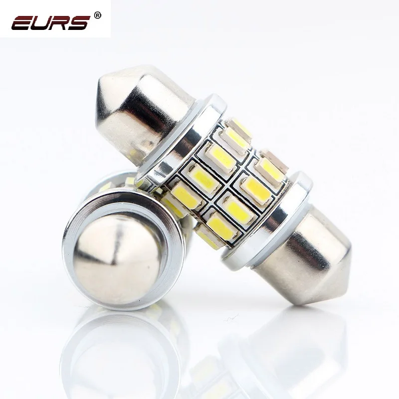 

EURS 10PCS Festoon 31mm 36mm 39mm 41mm Car 3014 LED Bulb 24smd C5W C10W White Car Dome reading Map Light Auto Interior Lamp 12V