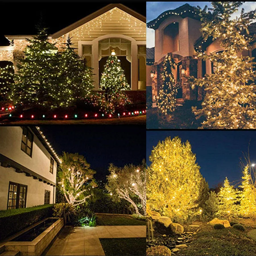 7M 100 Count Clear Christmas String Light Outdoor Incandescent Bulbs Mini Fairy Light Garland for Patio Holiday Party Decor