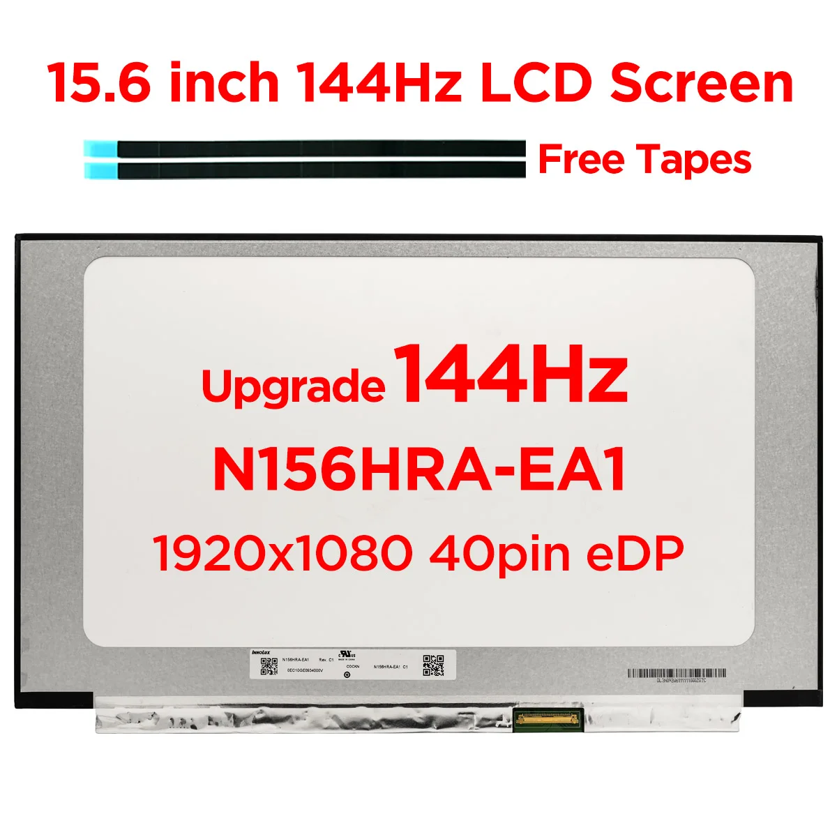 

15.6" IPS 144Hz Laptop LCD Screen N156HRA-EA1 LM156LF2F01 LM156LF2F03 B156HAN08.4 Matrix Display Panel FHD 1920x1080 40pin eDP