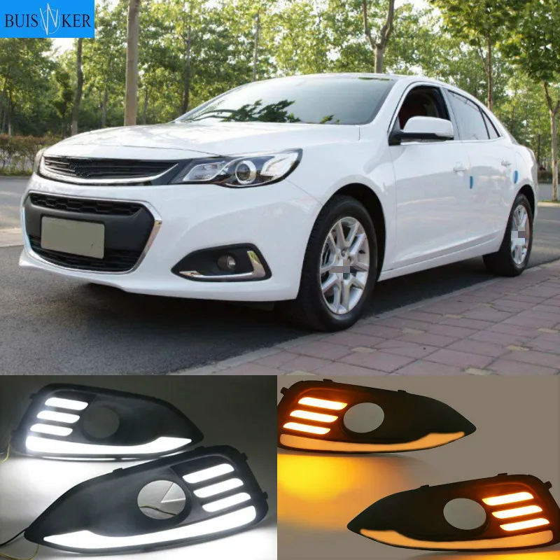 

2PCS For Chevrolet Chevy Malibu 2016-2018 DRL with turn signal Daytime Running Light fog lamp Daylight car styling