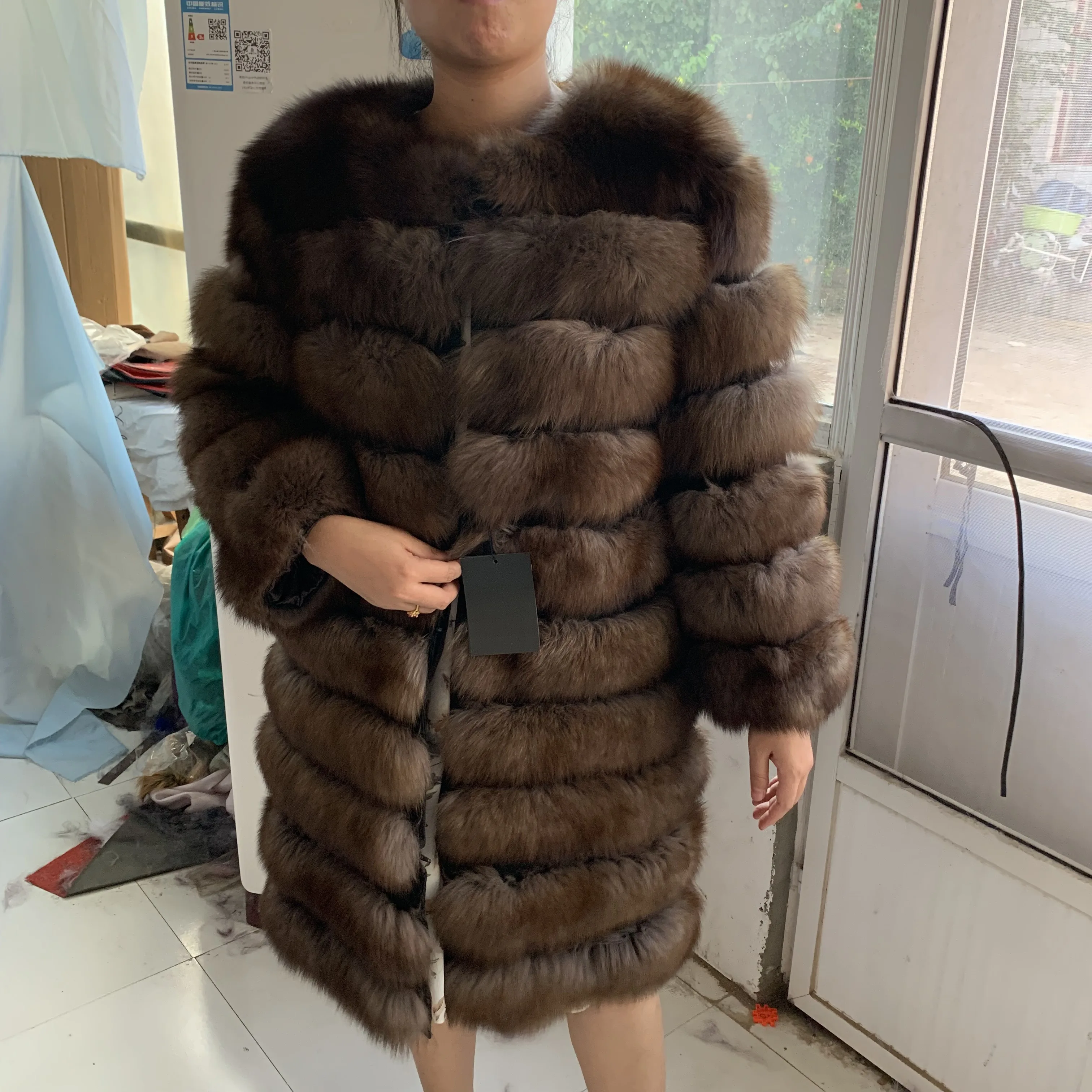 2019 New Natural Real Fox Fur Coat Winter Women Long Style Genuine Real Fur Jacket Female Quality 100% Real Fox Fur Overcoats