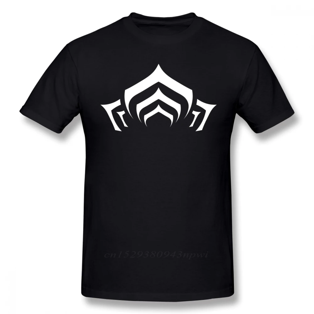 

Warframe T Shirt Warframe Lotus Symbol White T-Shirt Print 100% Cotton Tee Shirt Mens Beach Short Sleeves Fun Tshirt