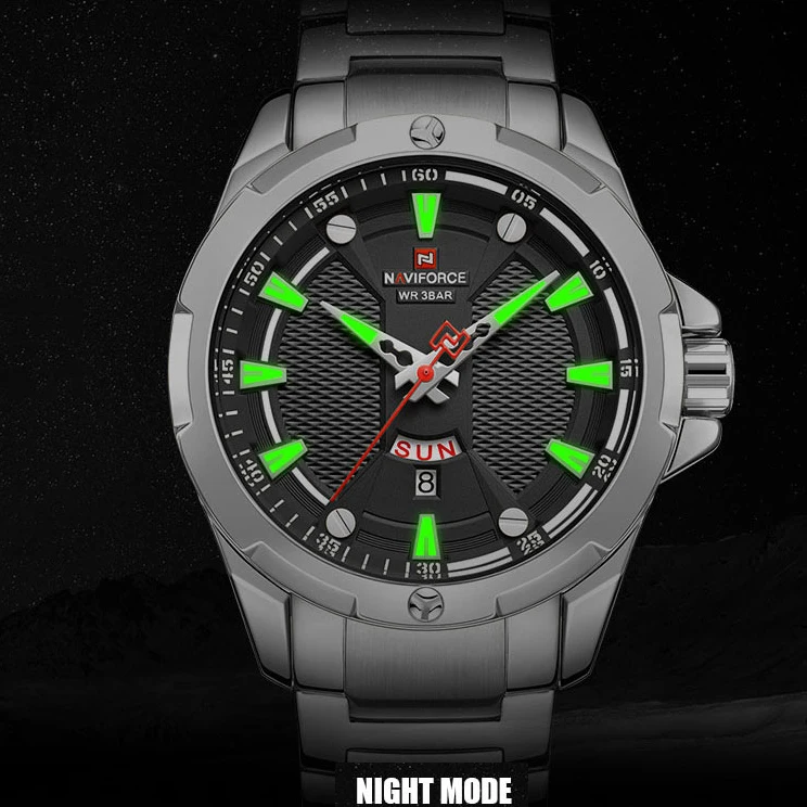 Men’s Watches NAVIFORCE Top Luxury Brand Analog Watch Men Stainless Steel Waterproof Quartz Wristwatch Date Relogio Masculino