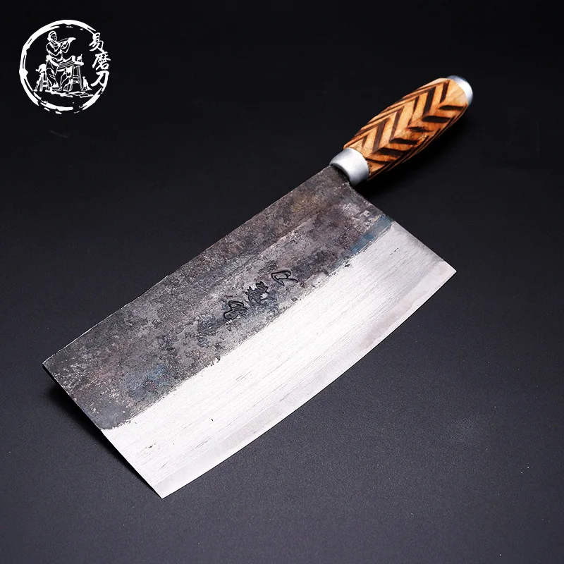 Handmade Chinese Kitchen Knives Traditional High Carbon Forged Kitchen Cleaver Wood Handle Slicing Serbian Chef Camping Knife