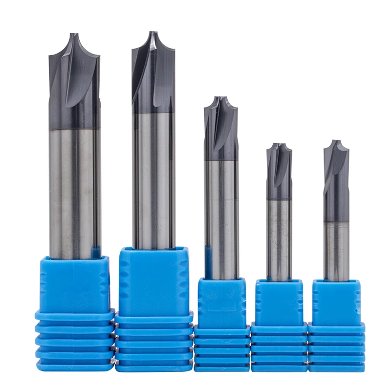 UCHEER 1 pz/set fresa ad angolo R interna in metallo duro integrale 2/4 flauti fresa CNC punta per fresa smussata