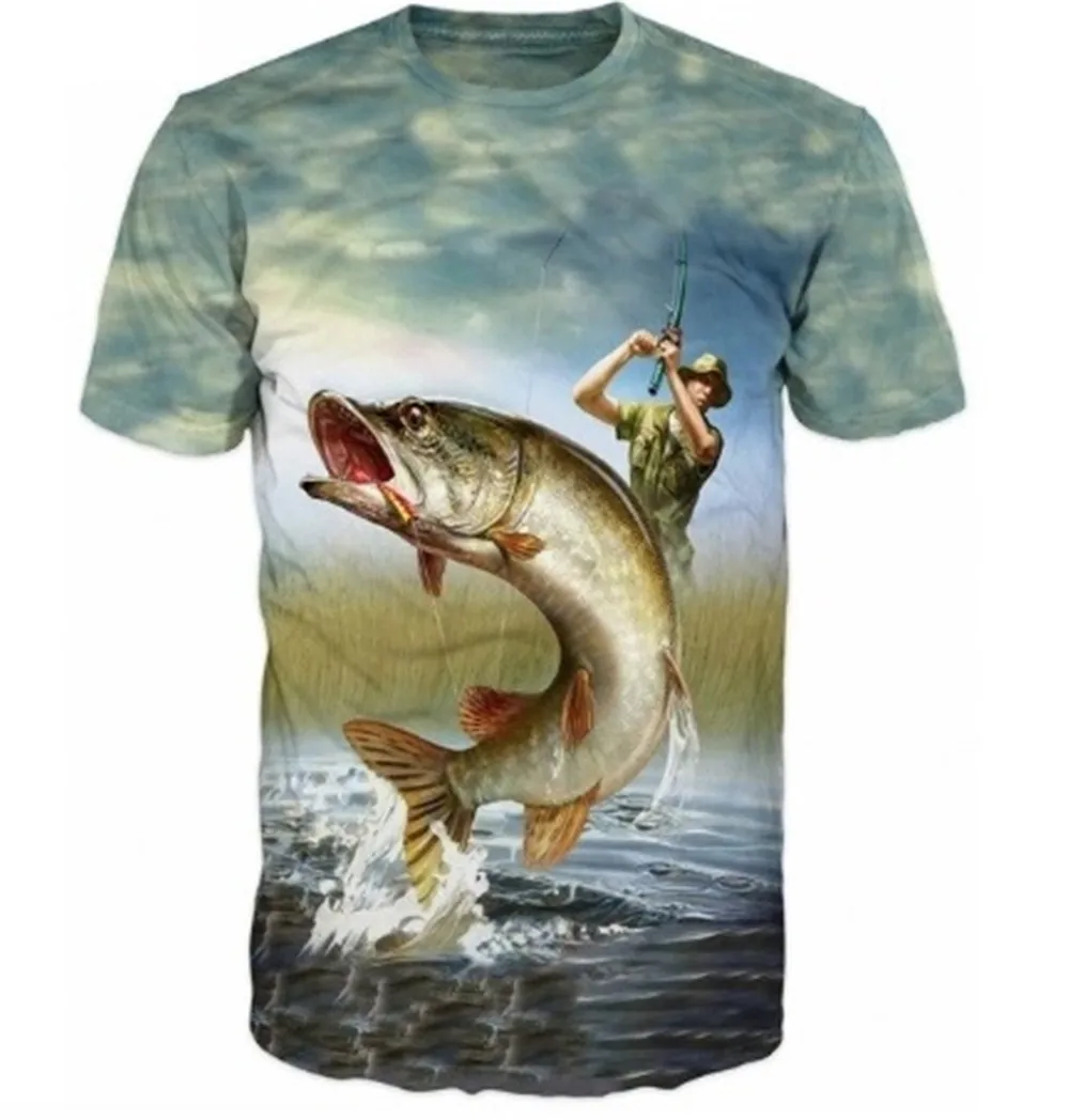 2021 Summer New 3D Printing Fish Pattern Men's And Women's Casual T-Shirts Fashion Trend Young Handsome T-Shirt Tops