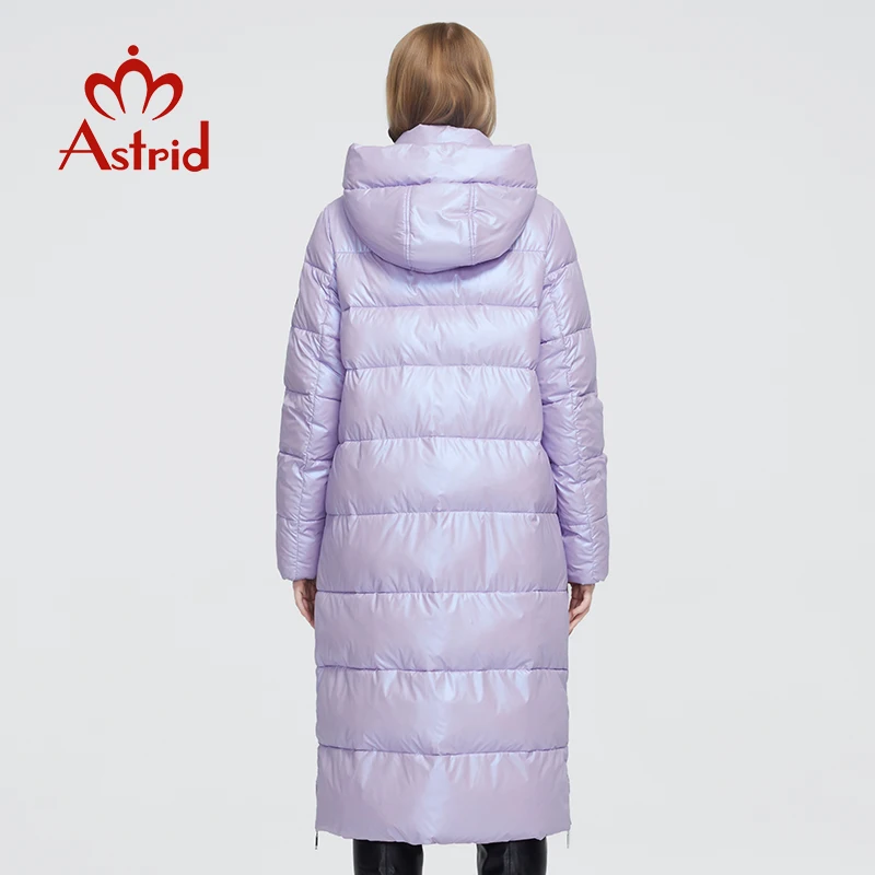 Astrid Winter Women\'s coat women parka long warm Bright fabric fashion Jacket hooded large sizes trendy female clothing 9510