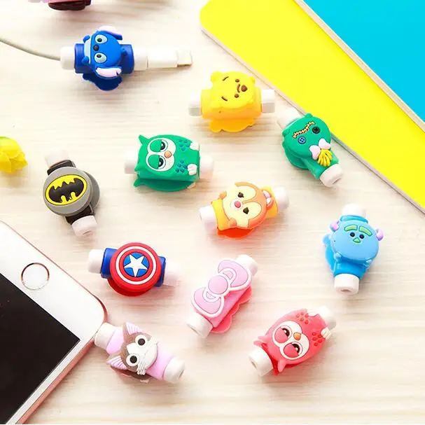 Sharkbang Newest 2PCS Cartoon Animal TPU Phone USB Cable Protector Wire Clip Prevent Cable Broken