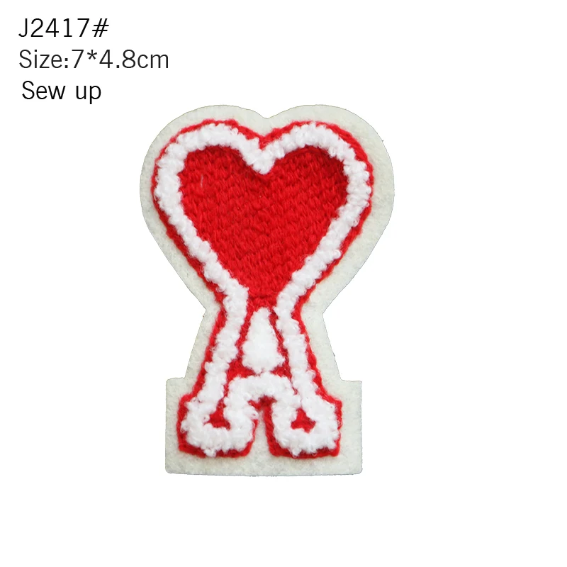 2pcs Lovely Towel Chenille Color Heart Bear Star Bow Embroidery Sewing Patch Stripe Badge DIY Clothes T-shirt Pants Backpack Hat