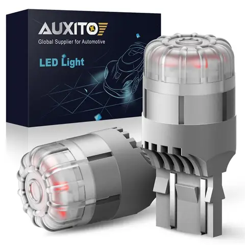 AUXITO 2 шт. W21W W21/5W T20 LED 7440 7443 Светодиодные лампы Автомобильный яркий красный Сменный тормозной задний стоянковый фонарь Автомобильные задние фонари 12 В