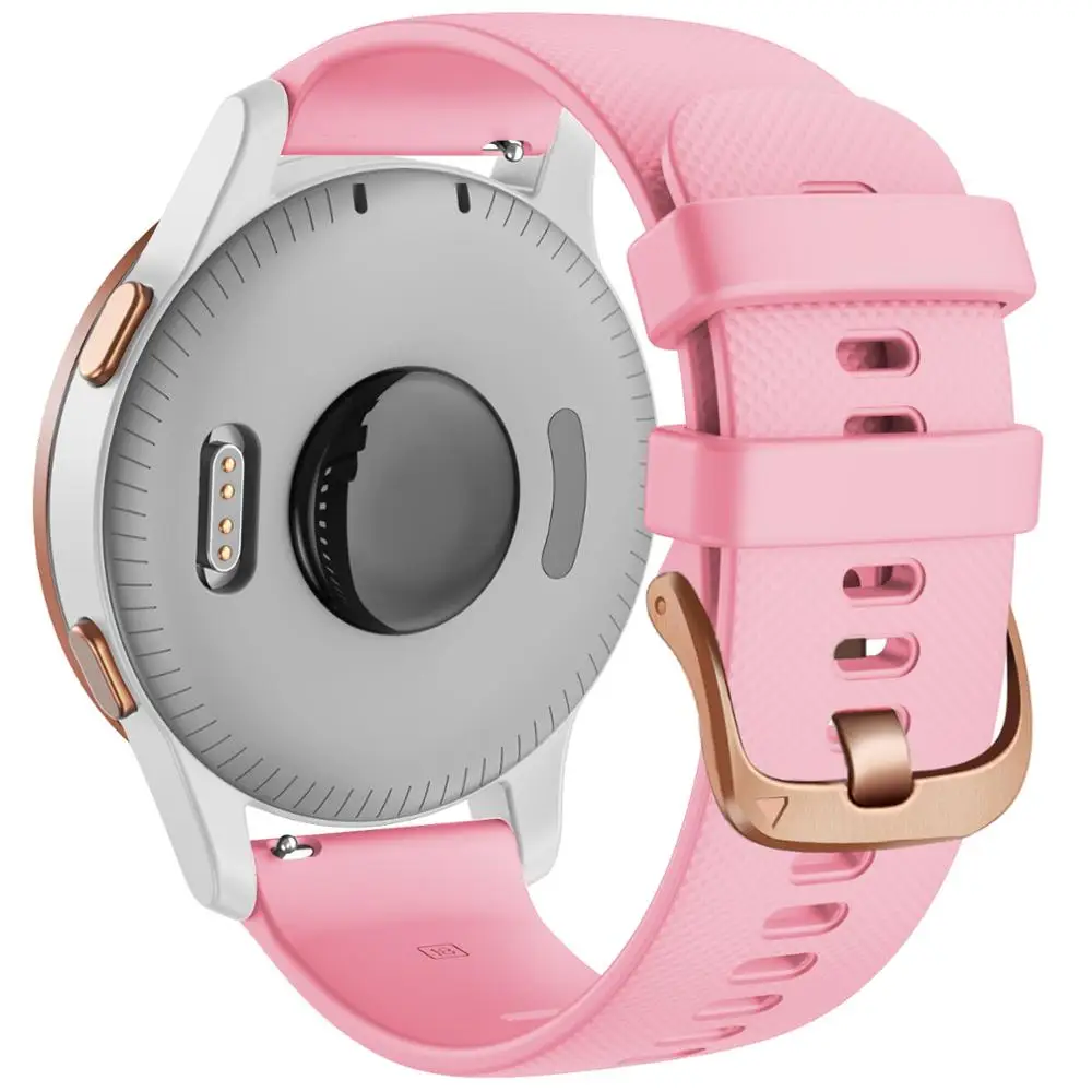 Pulseira de relógio garmin forerunner, pulseira de silicone com botão em ouro rosê, para relógio esportivo 245m/645/vivoactive 3/3s/escapamento 2s