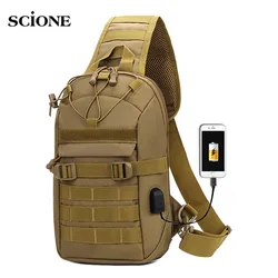 USB Charging Chest Bag Tactical Shoulder Sling Fishing Camping Hiking Bags Travel Duffle Mochila Outdoor Fanny Pack Climbing