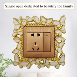 2021 European style dustproof butterfly switch stickers decorative stickers children's room cartoon switch protective cover