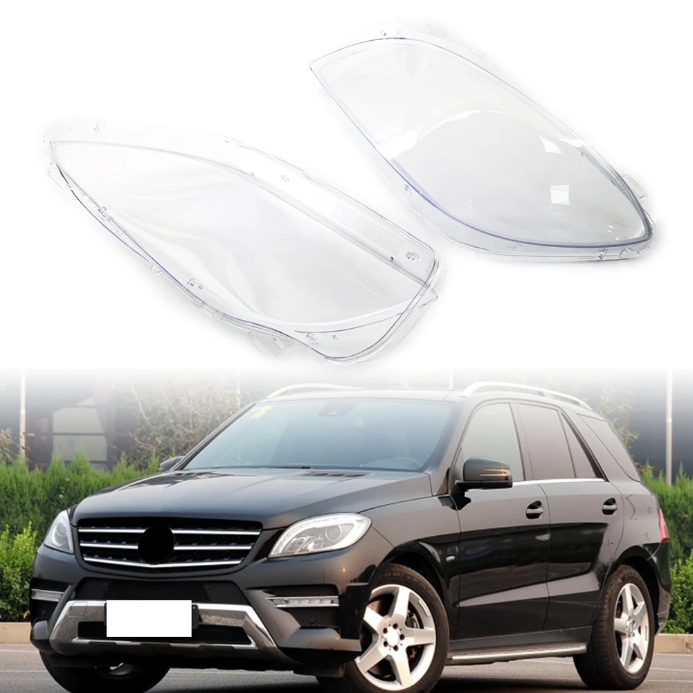 1Pair Car Headlight Headlamp Lens Clear Cover for Mercedes W166 ML-Class ML350 ML500 ML550 2012 2013 2014 2015