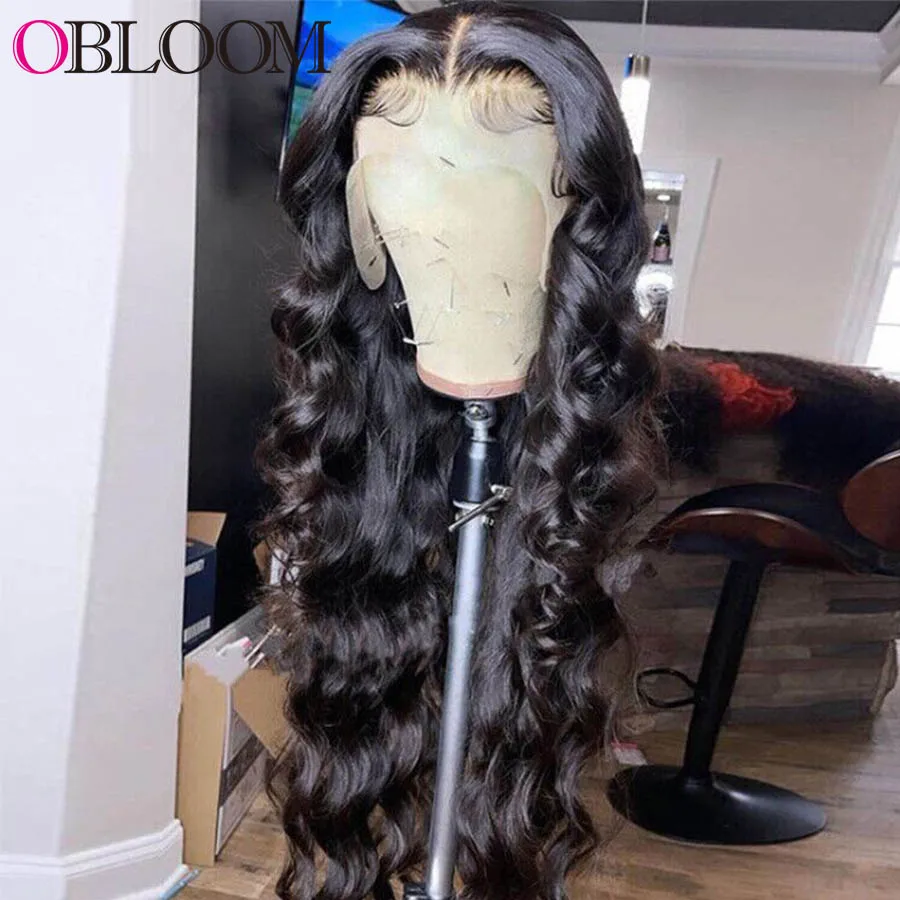 Pre Plucked 30" Body Wave 13x4 Lace Front Human Hair Wigs Pre plucked 4x4 Lace Closure Wig Lace Wigs for Women Bleached Knots