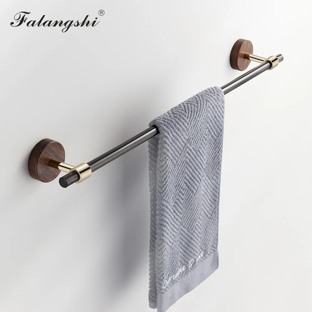 Bathroom Accessories Acrylic Towel Bar Holder Walnut Gold Towel Hanger Robe Hooks Bathroom Paper Holder Wall Mount WB8868