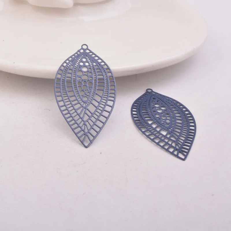 50 Stück AB5743 24*45mm Bohemia-Stil Blatt-Charm Messing-Anhänger-Basis DIY Schmuckverbinder – Detail 10