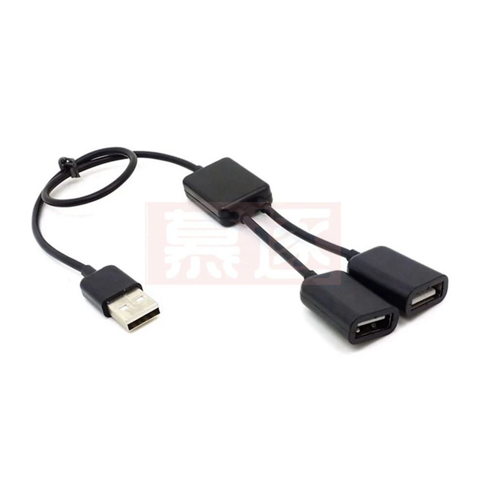 Schwarz USB 2,0 Dual Ports Hub Kabel Bus power Für Laptop Macbook Notebook PC & Maus & Flash Disk