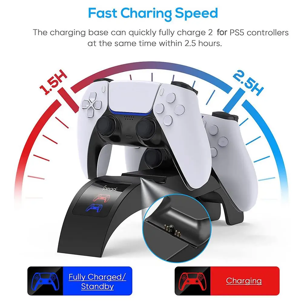 

For PS5 Dual Fast Charger Wireless Gamepad Controller USB Type-C Charging Cradle Dock Station For Sony PlayStation5 Joystick