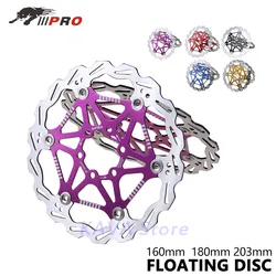 IIIPRO Bike Disc Brake Rotors Ultralight Floating Disc Pads 160mm 180mm 203mm 6/7/8 inches for MTB Bicycle parts component