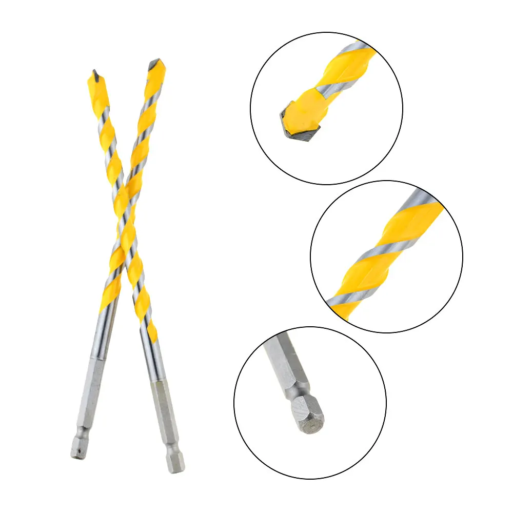 Single spiral lengthened Triangular-overlord Handle Multifunction High Quality Drill Bits Perforator Ceramic Tile Drill