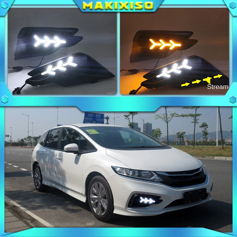 

2pcs LED Daytime Running Light For Honda Jade 2017-2018 Turn Signal Relay Waterproof Car DRL