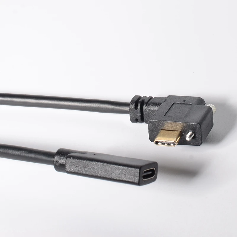 Góc 90 Độ USB Type C Cáp Nối Dài bảng Điều Khiển Gắn Khóa Vít USB-C Với Sợi Dây Cáp Nối Dài Cho Công Nghiệp Camera