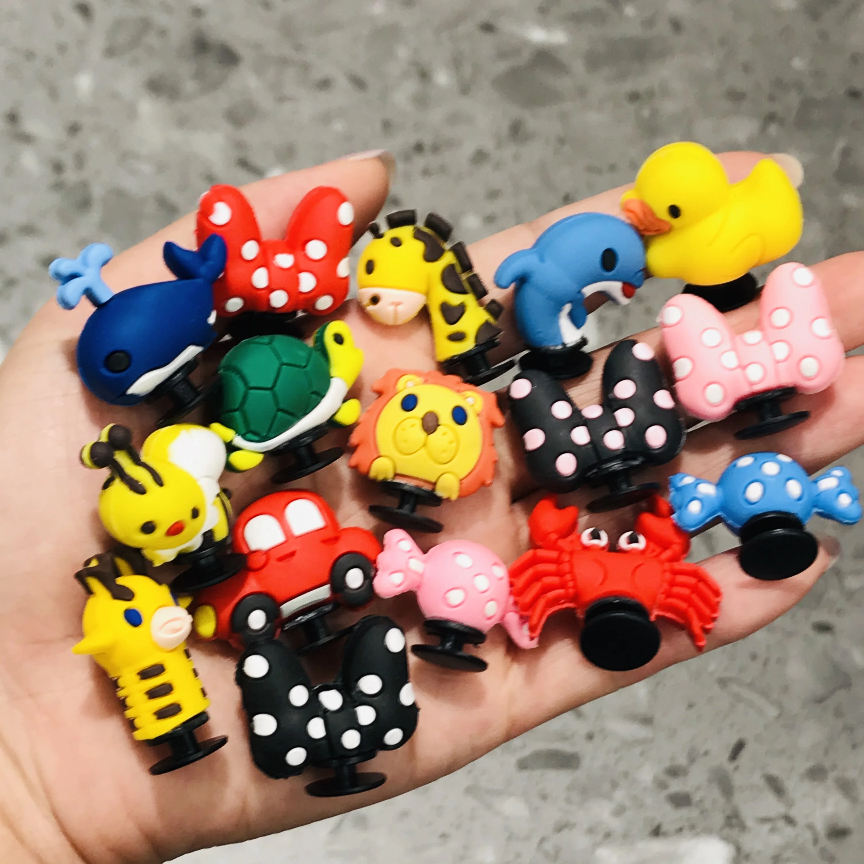 1Pcs 3D Animals Bow-knot Animals Cartoon Shoe Charms Accessories Garden Shoe Decoration for Wristbands   Kid's Gift