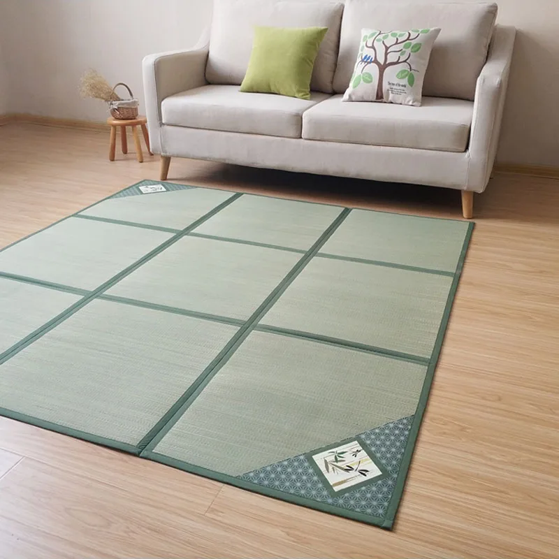 Japanese Traditional Natural Rushes Tatami Carpet Foldable Floor Tatami Mat Sheet Light Weight For Living Room Bedroom