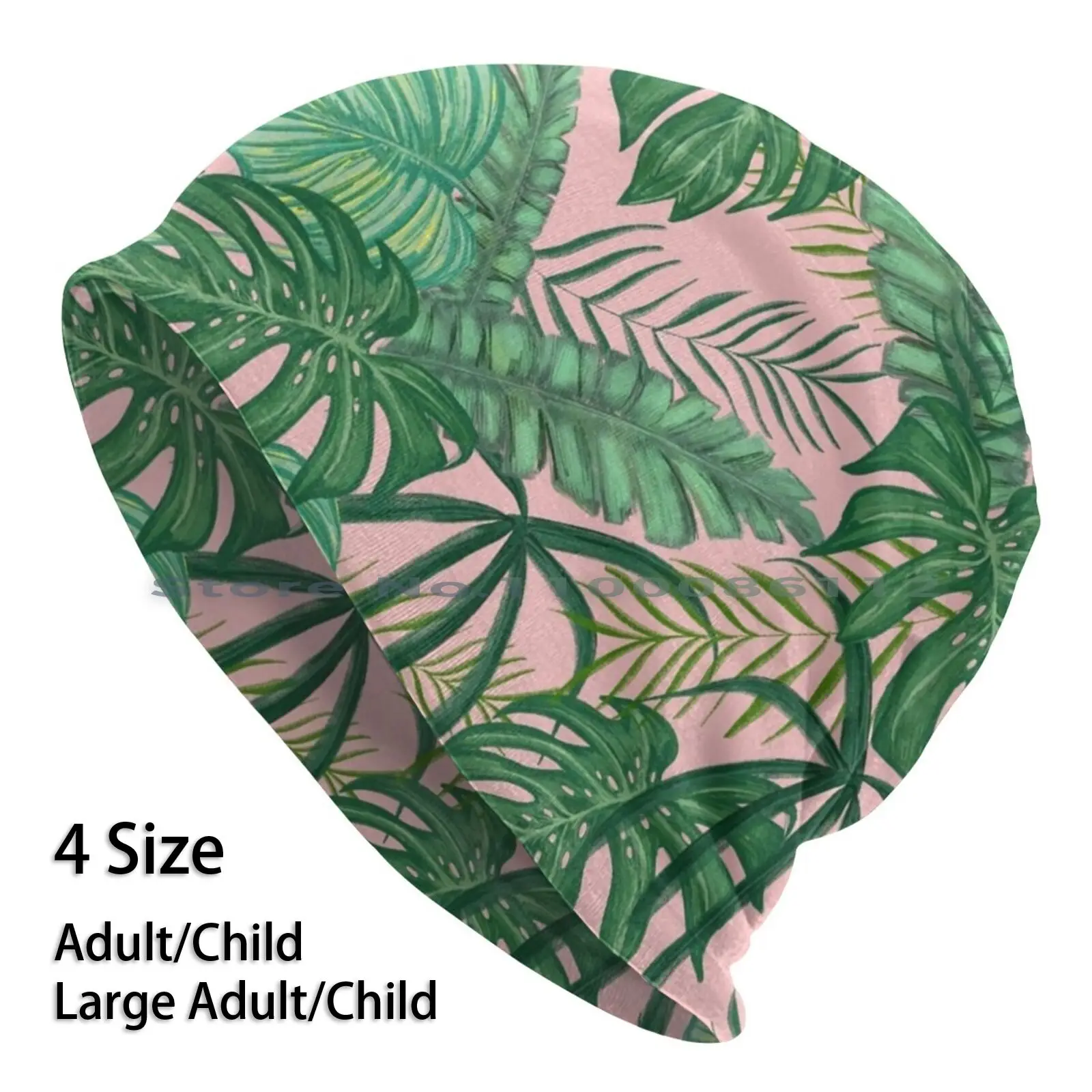 Art Deco Jungle Beanies Knit Hat Art Jungle Palm Jungle Palm Leaf Green Leaves Nature Botany Outdoors Boat Palm Leaves I