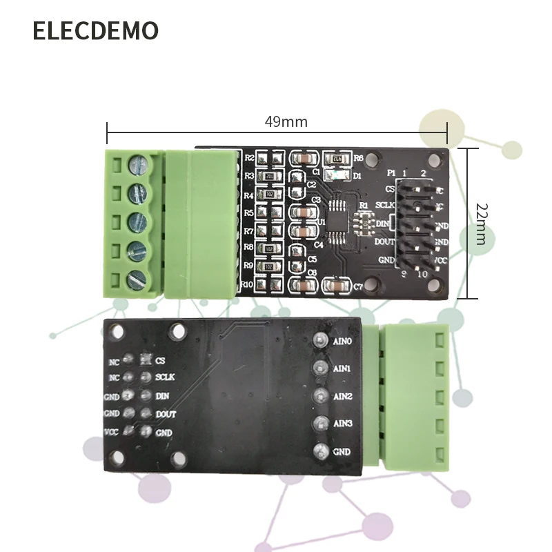 Imagem -02 - Módulo de Conversão Analógico-digital Ads1118 16-bit Adc de Canais com Referência Interna e Sensor de Temperatura Spi