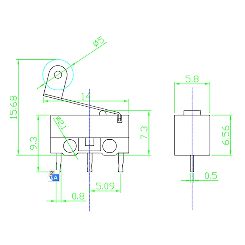 20 pz/lotto fine stop finecorsa in miniatura 1A 125V AC mouse stampante 3D interruttore 3pin accessori fai da te