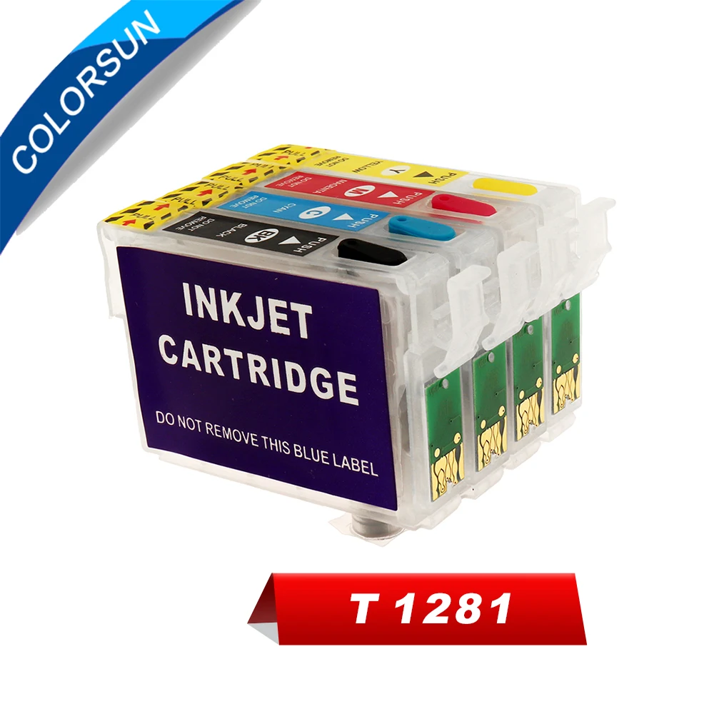 Colorsun T1281 Refillable Ink Cartridge For Epson S22 SX125 SX130 SX235W SX420W SX440W SX430W SX425W printer ink cartridge