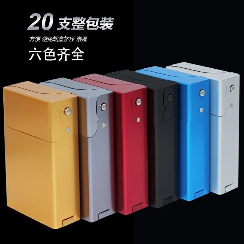 Portable Thin Aluminum Alloy Cigarette Case, Moistureproof, Prevents Pressure, Thin, Fashion