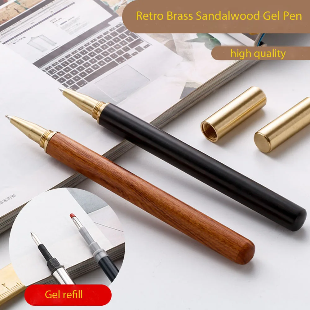 100pcs/Lot Luxury Quality Brand School Brass Brown Red Black GOLD Wood Roller Business Stationery Office Supplies