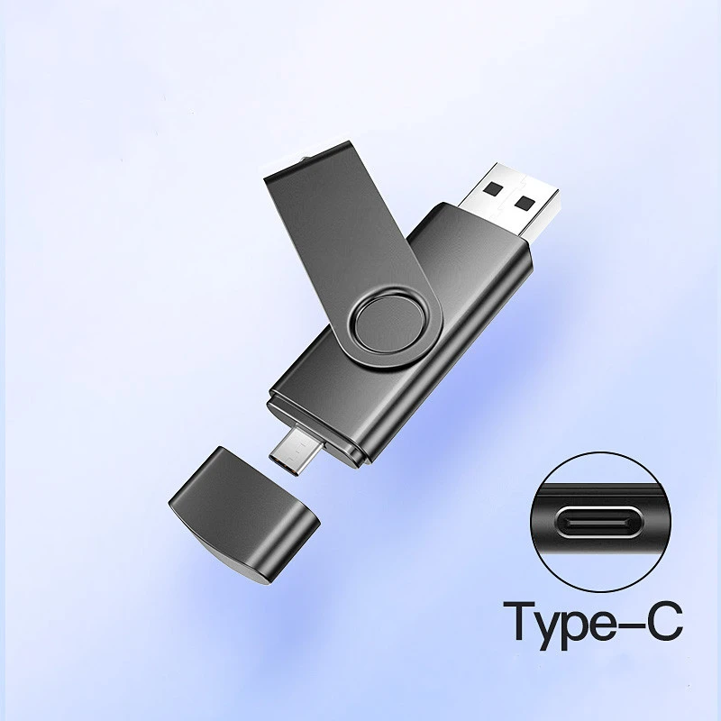 Clé usb flash 2 en 1, support à mémoire de 4gb 16gb 32gb 64gb 128gb, lecteur flash pour chargeur de type c